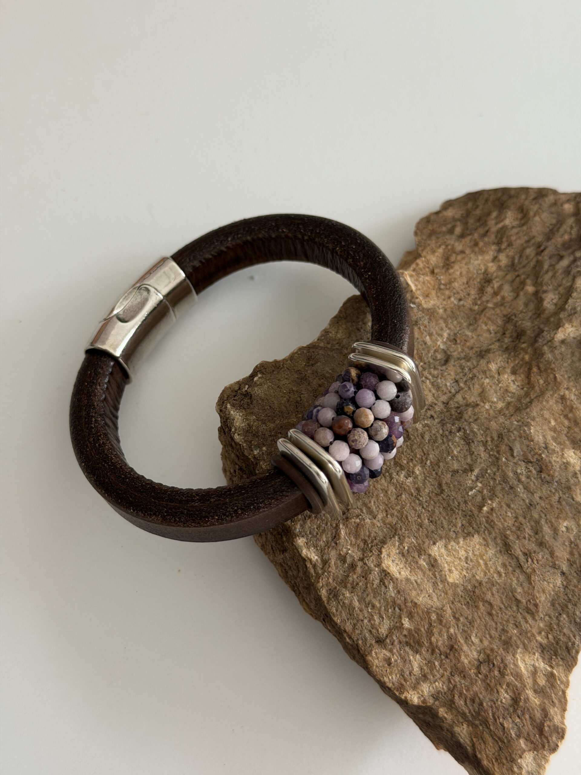 Purple Fluorite Gemstone Bracelet - Image 3