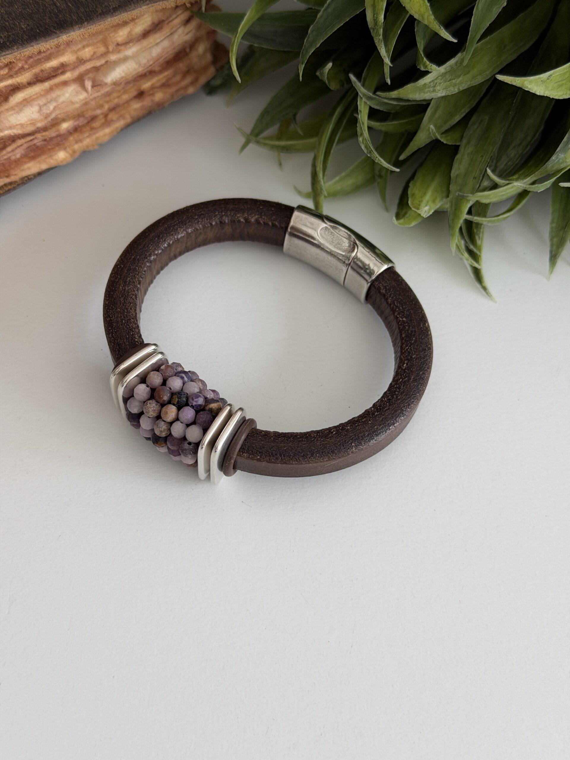 Purple Fluorite Gemstone Bracelet - Image 4