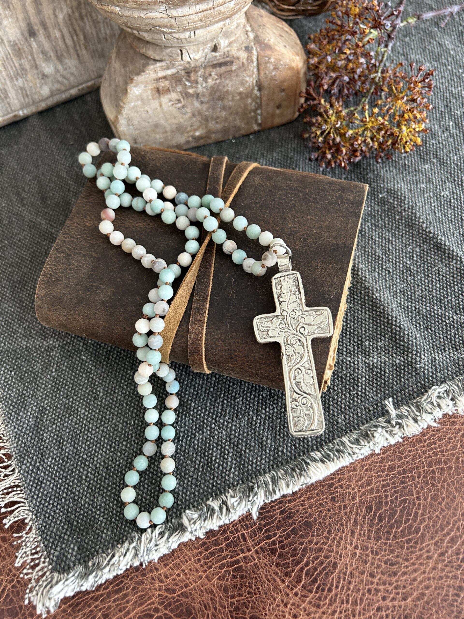 Cross Gemstone Necklace - Image 2