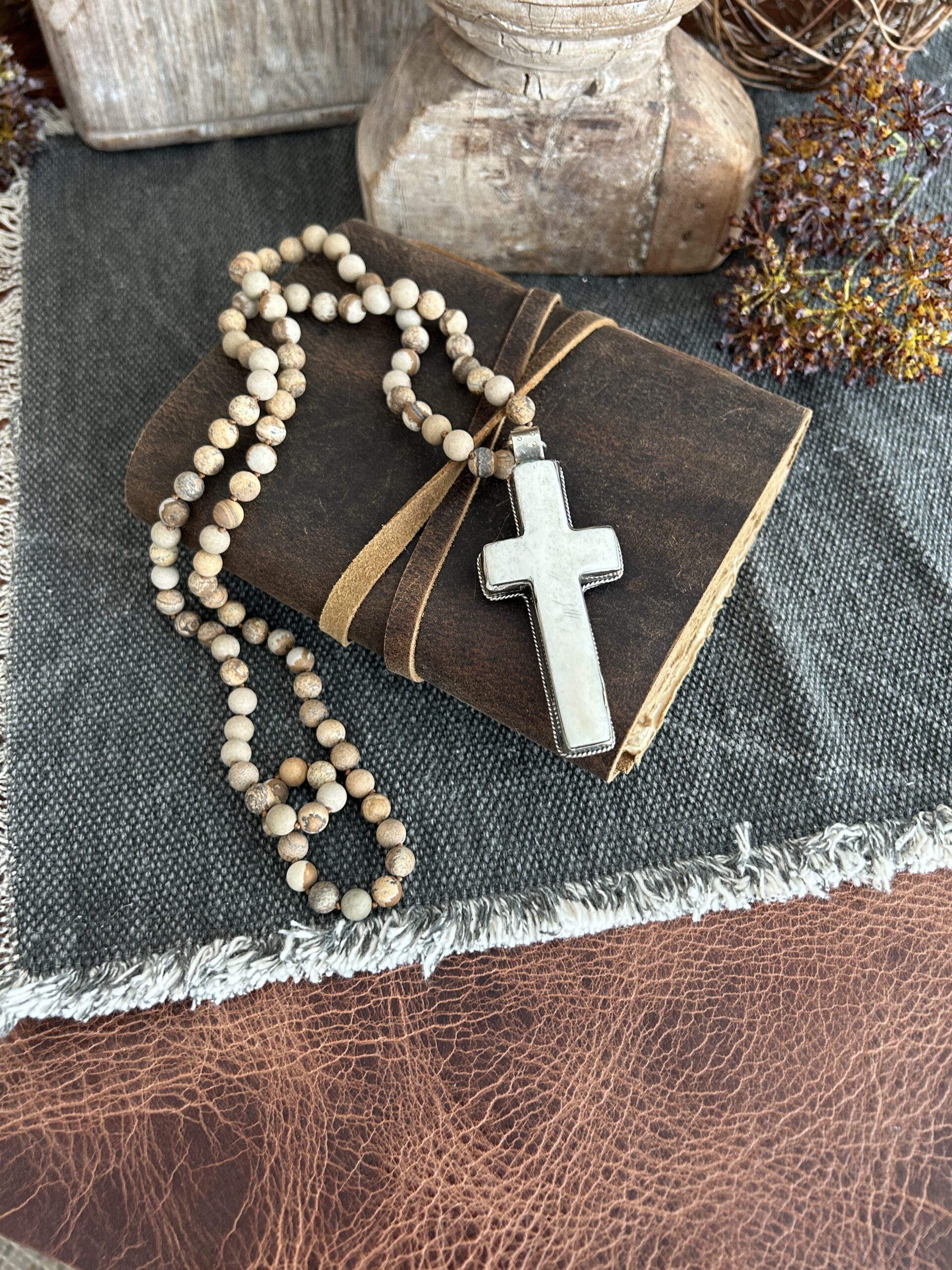 Cross Gemstone Necklace - Image 4