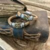 Green Garnet on Copper Leather Bracelet
