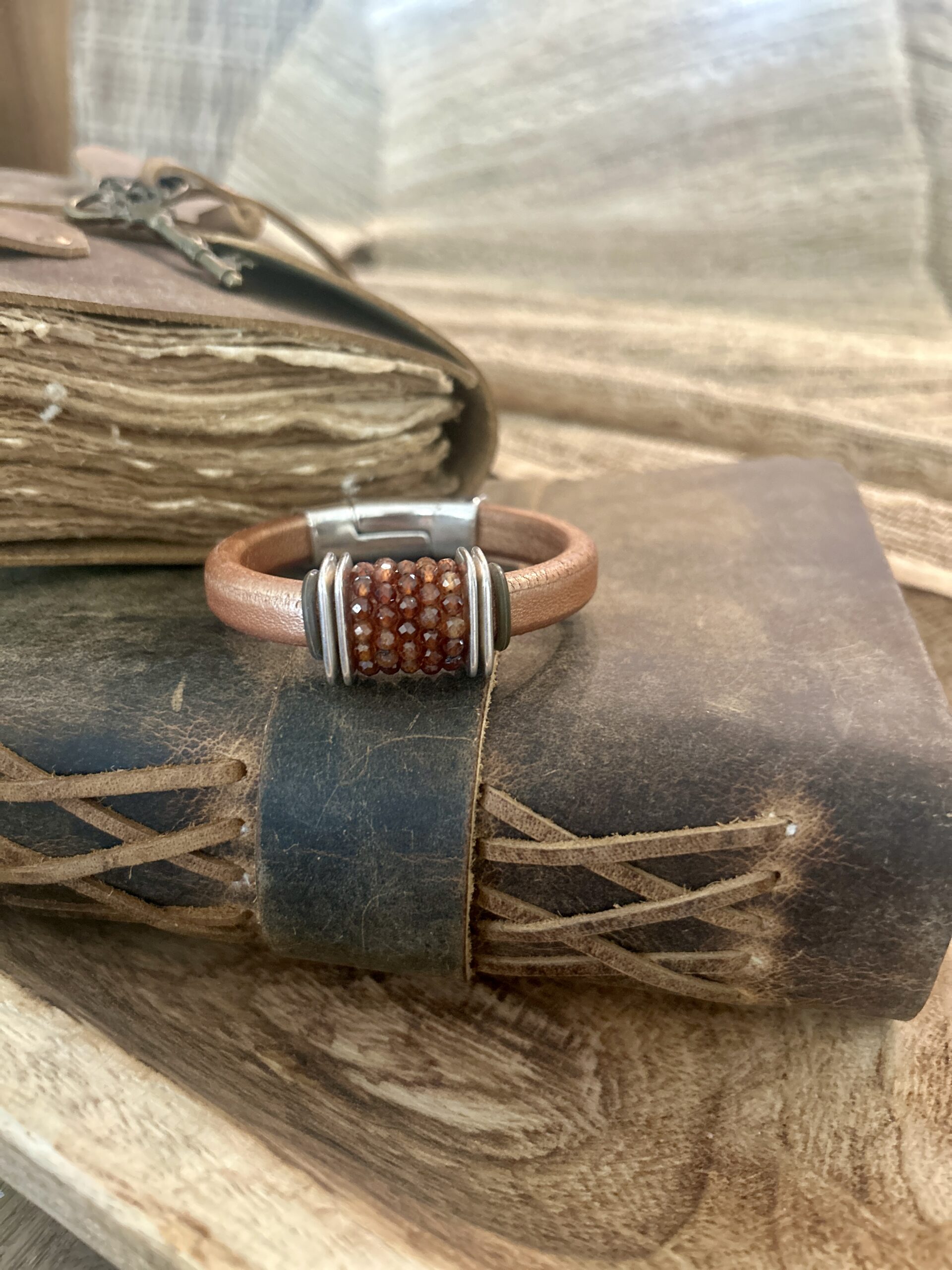Hessonite Garnet Gemstone Bracelet