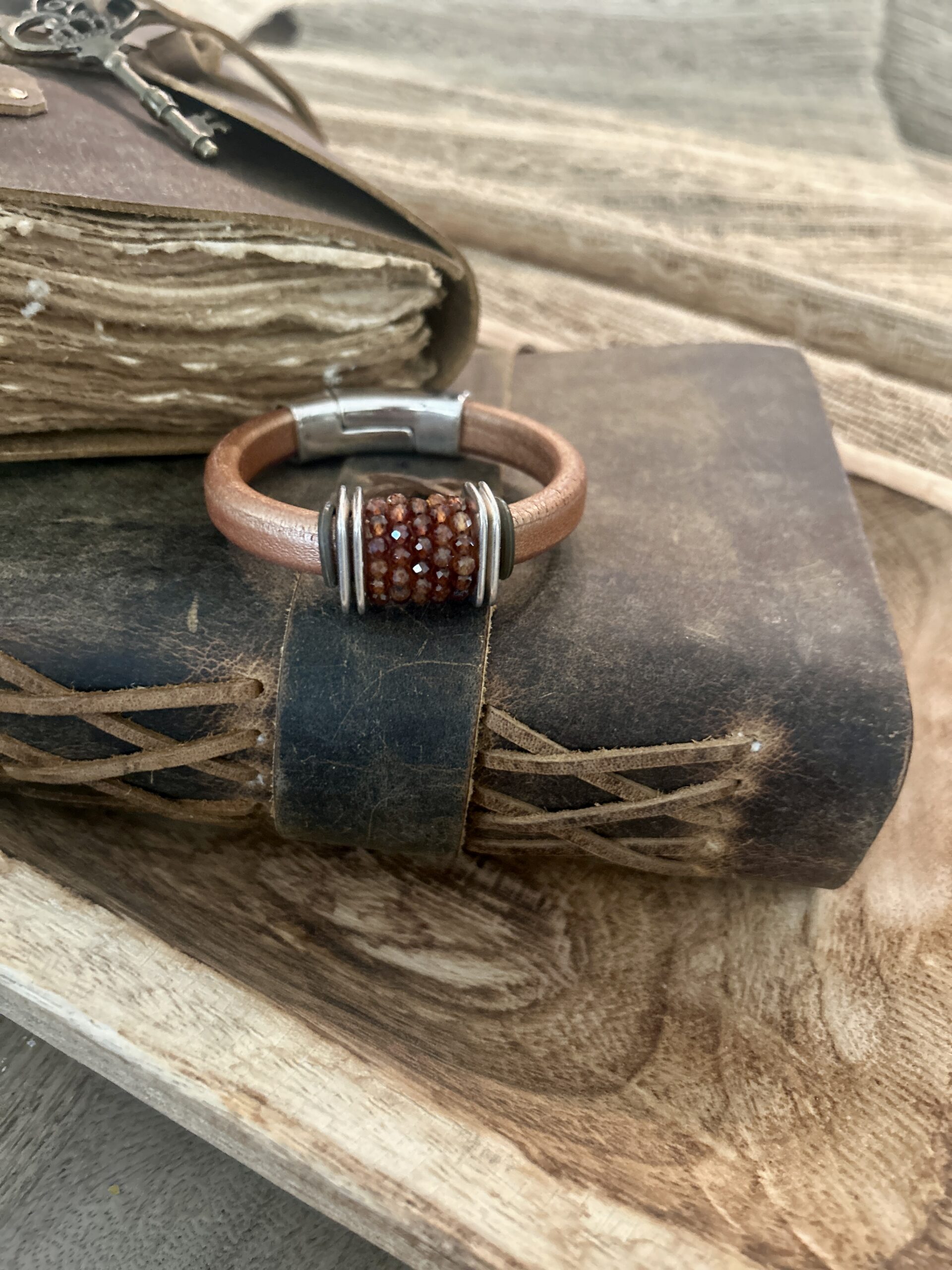 Hessonite Garnet Gemstone Bracelet