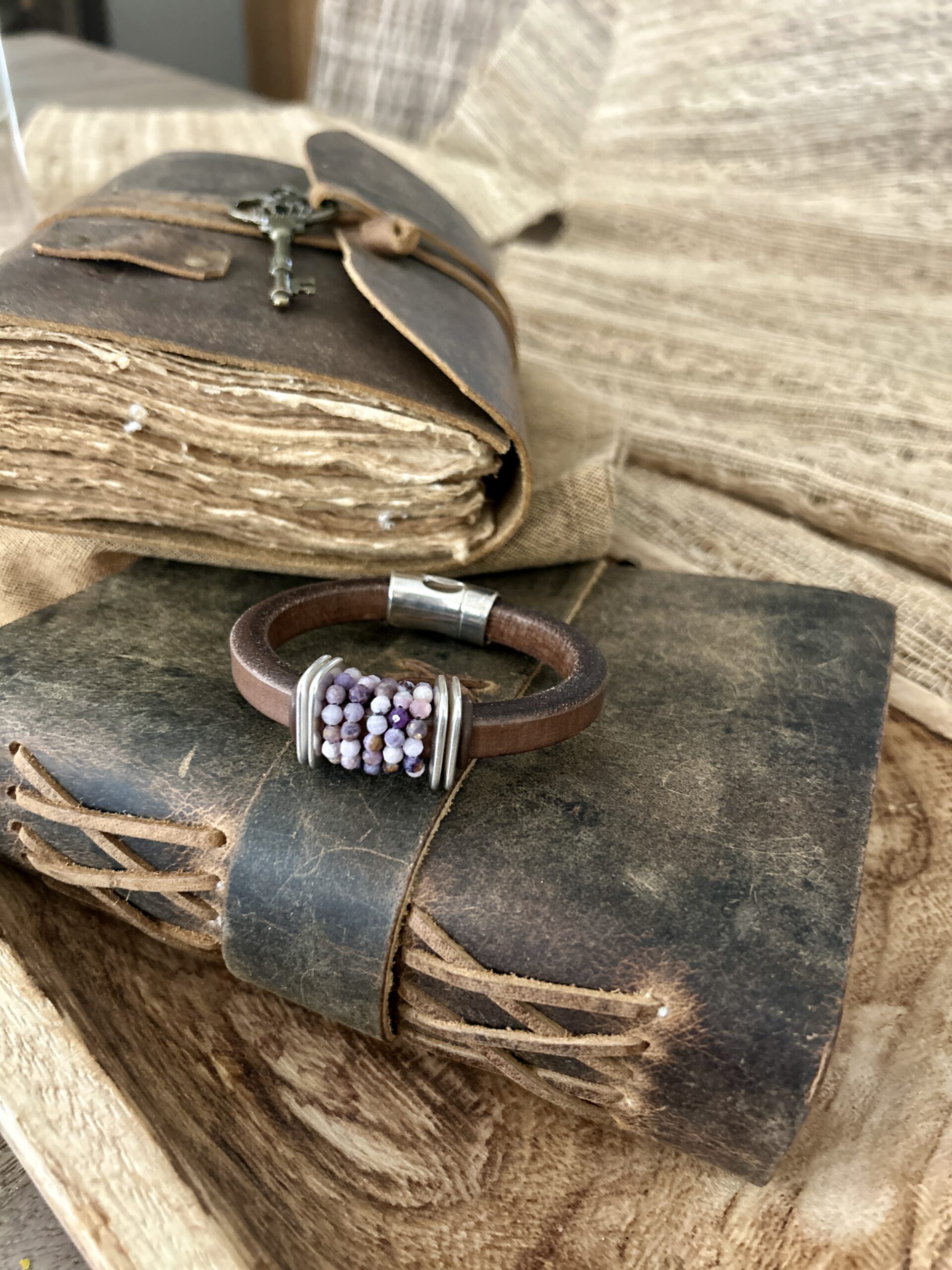 Purple Fluorite Gemstone bracelet