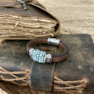 French Blue Amazonite Gemstone Bracelet