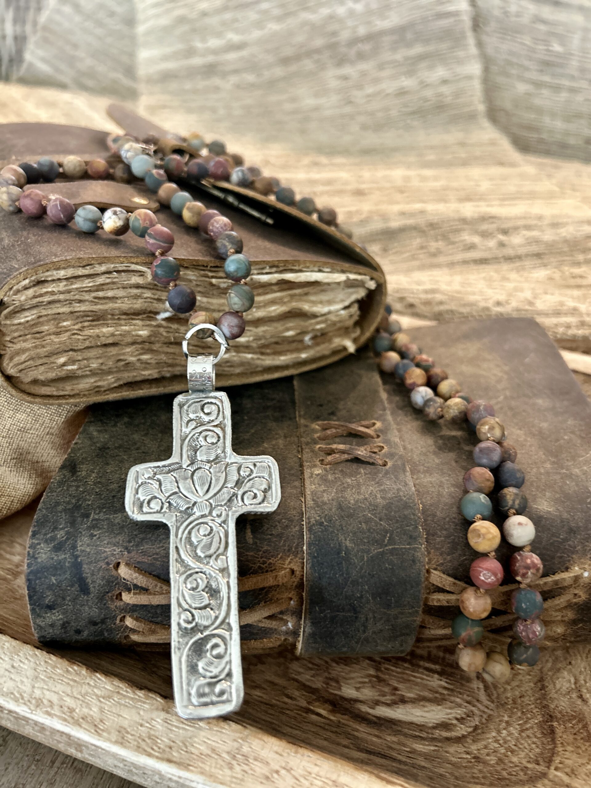 Cross Gemstone Necklace - Image 9