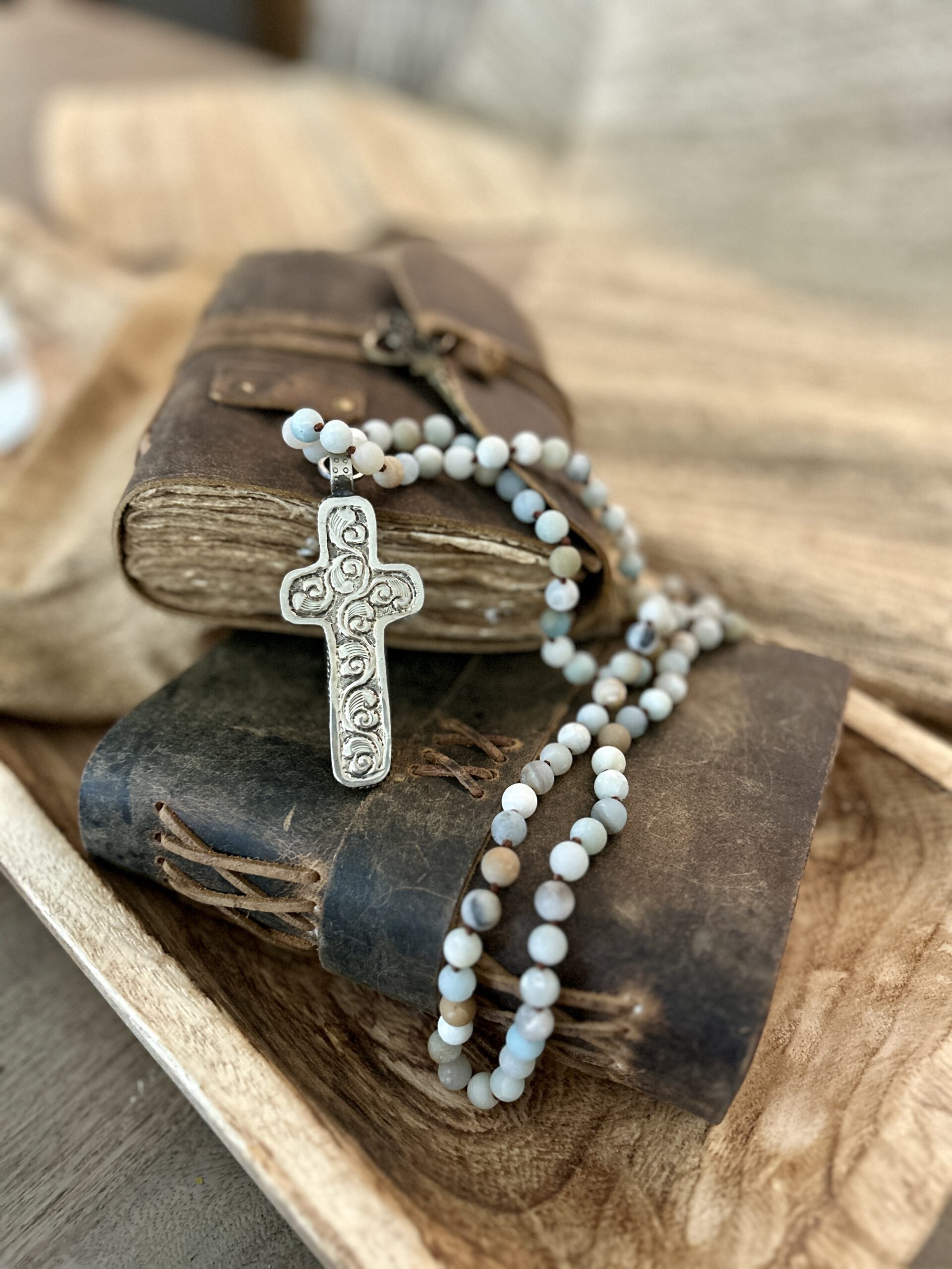 Cross Gemstone Necklace
