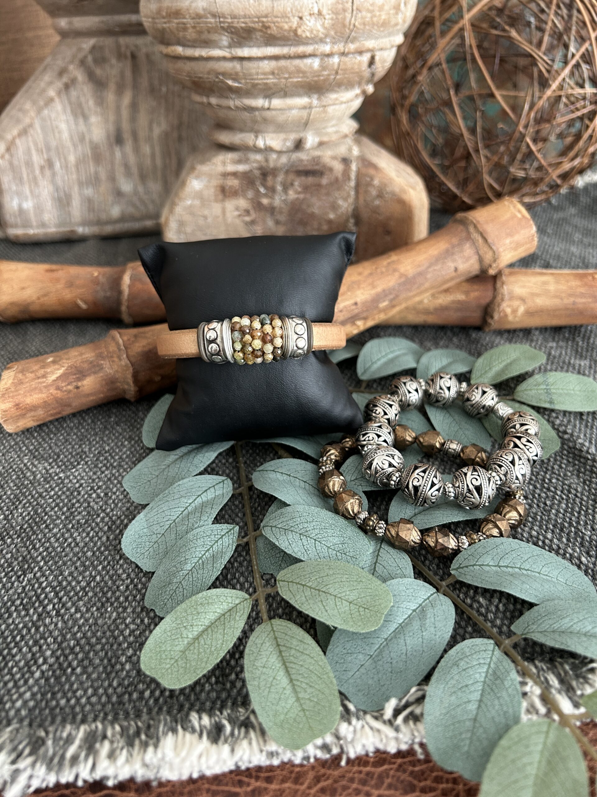 Sandstone Gems on a Matte Copper Leather