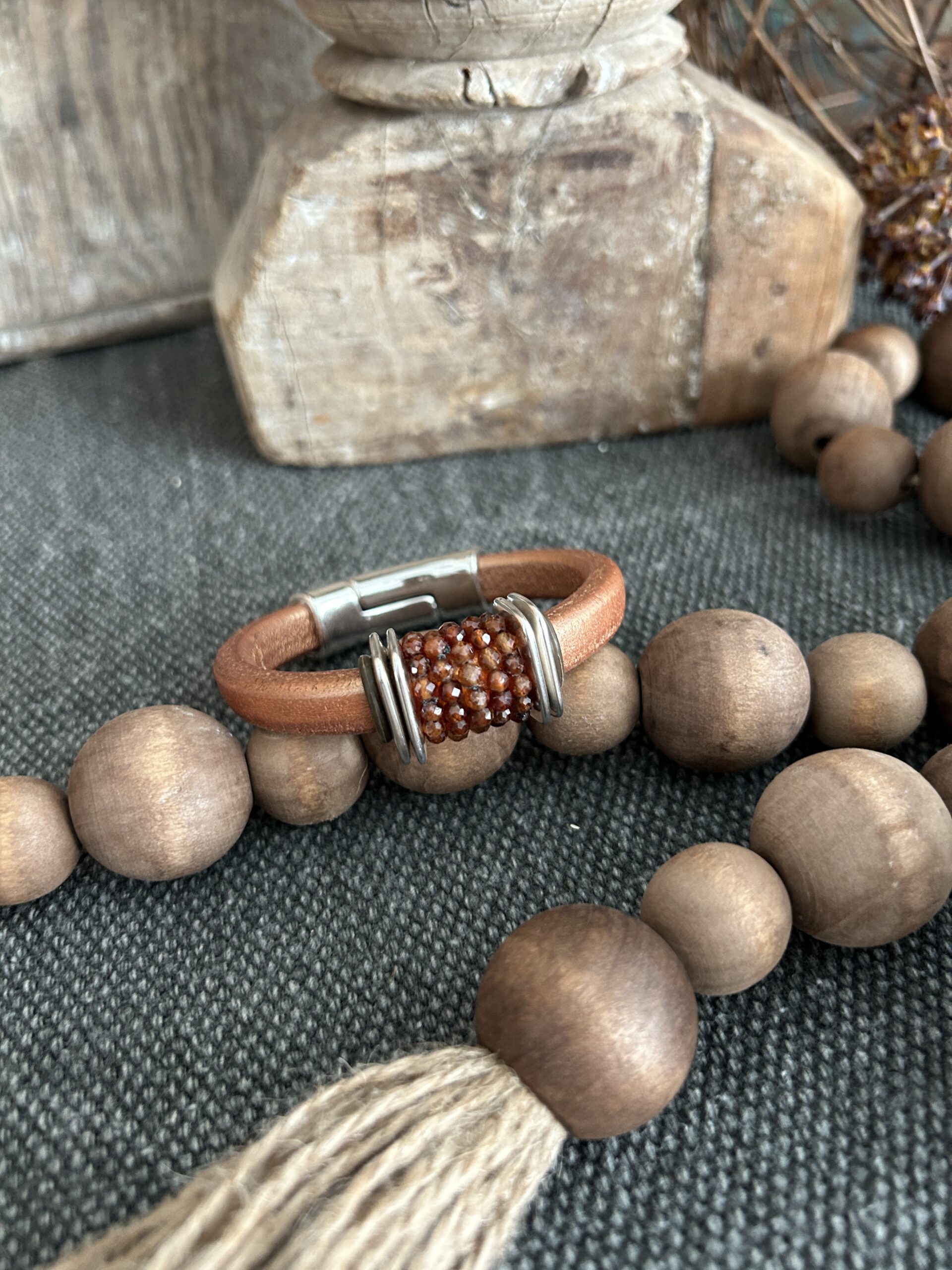 Sandstone Gems on a Matte Copper Leather
