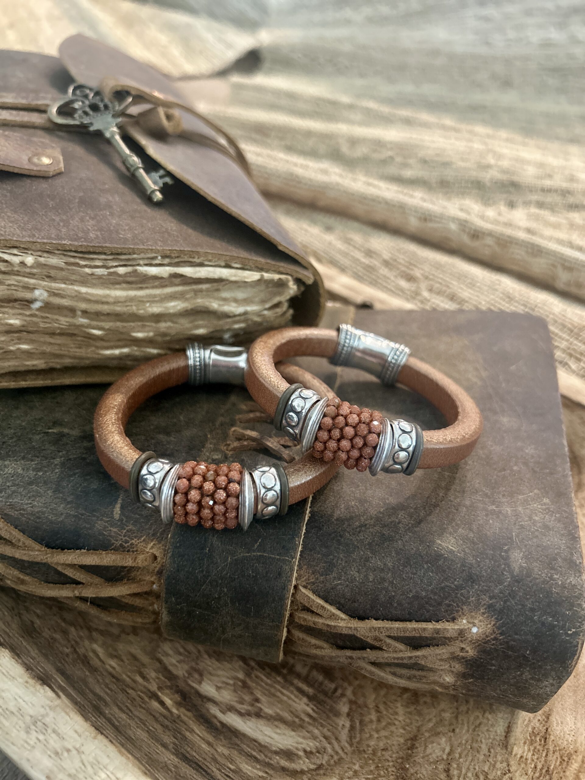 Sandstone Gems on a Matte Copper Leather