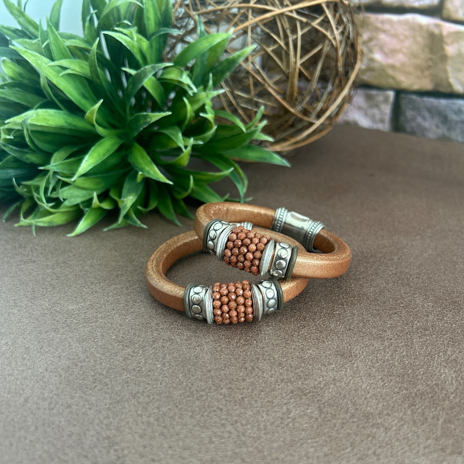 Sandstone Gems on a Matte Copper Leather - Image 2