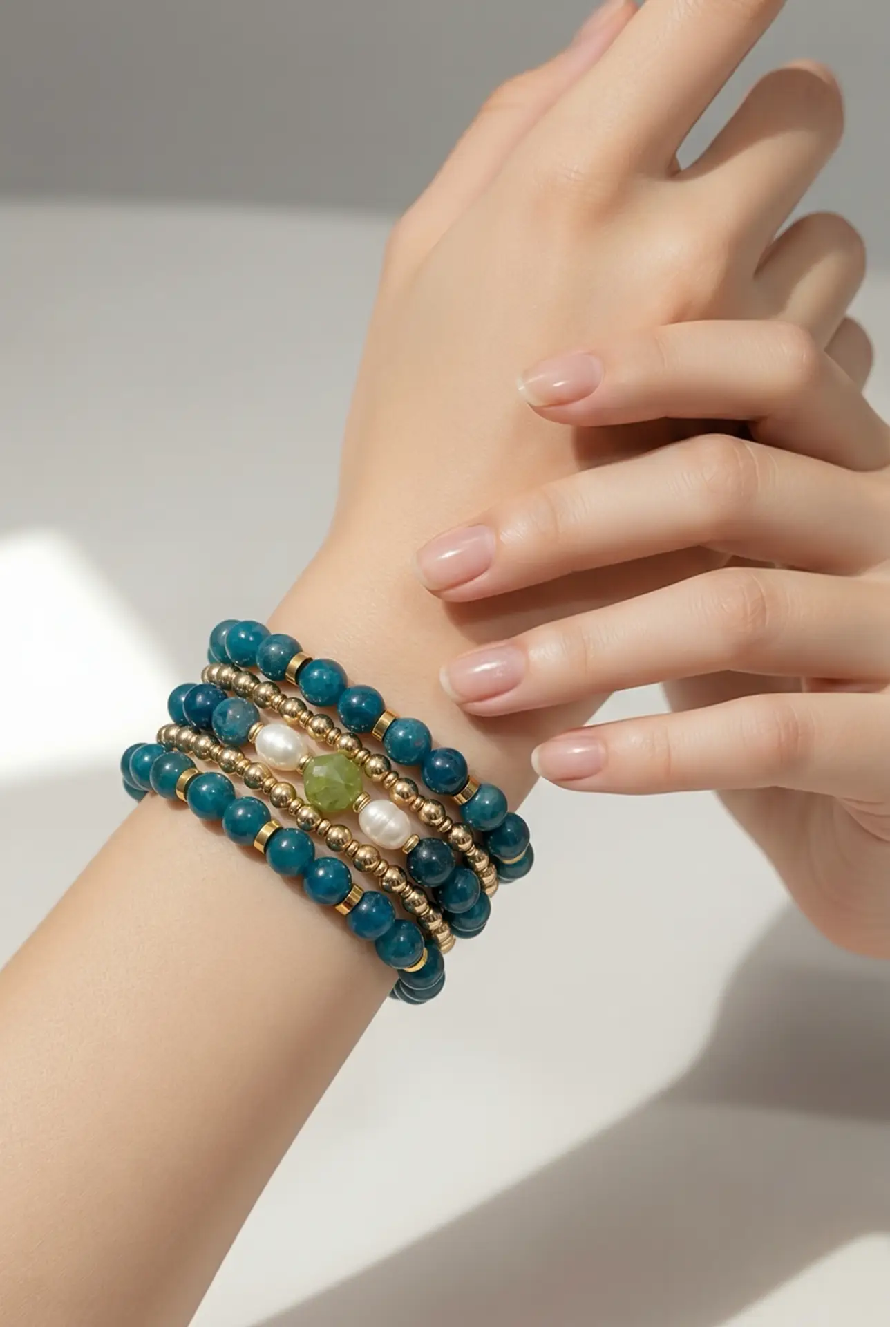 Teal Blue Gemstone Bracelets - Image 5