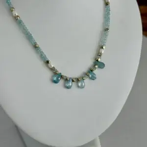 Dainty Aquamarine Short Necklace