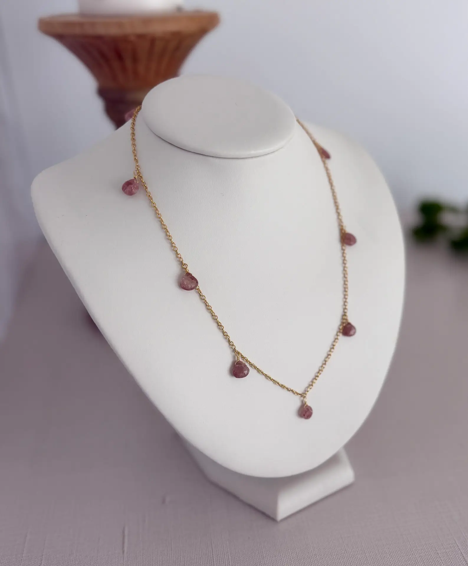 Pink Gemstone Necklace - Image 2