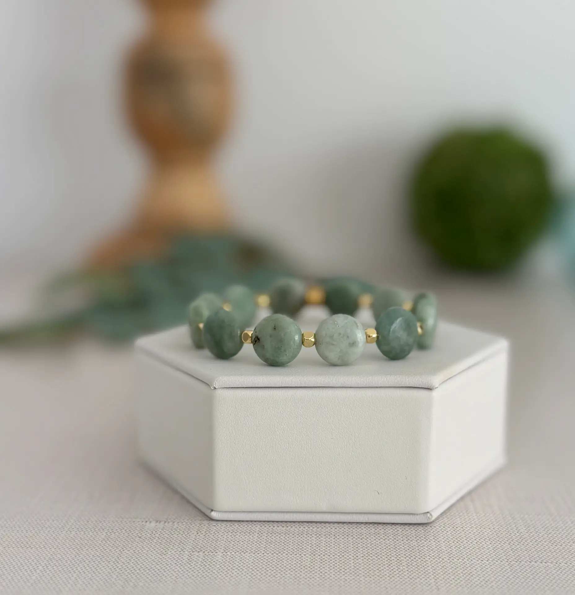 Blue Green Jade Gemstone Bracelets - Image 3