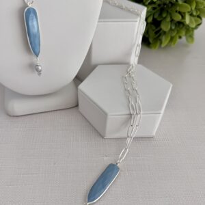 Blue Opal Teardrop Necklace