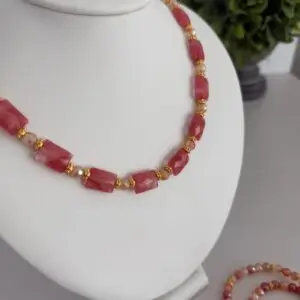 Melon Pink Gemstone Necklace