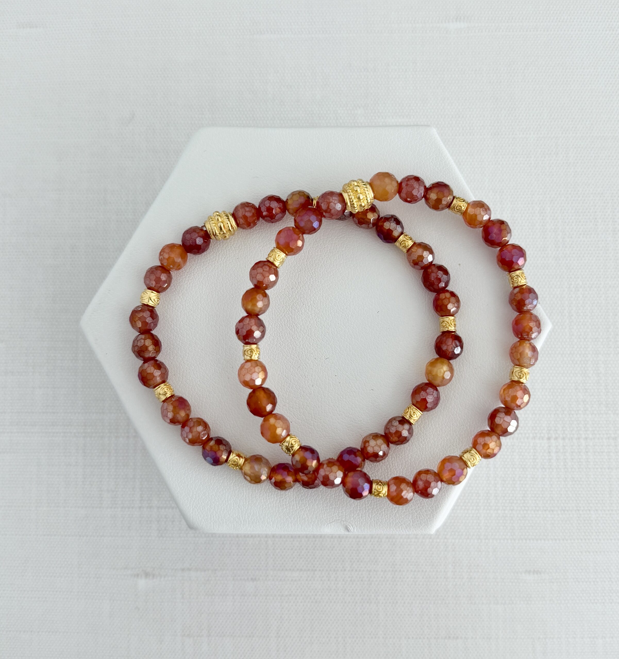 Set of Two Coral Mystic Quartz Bracelets - Image 5