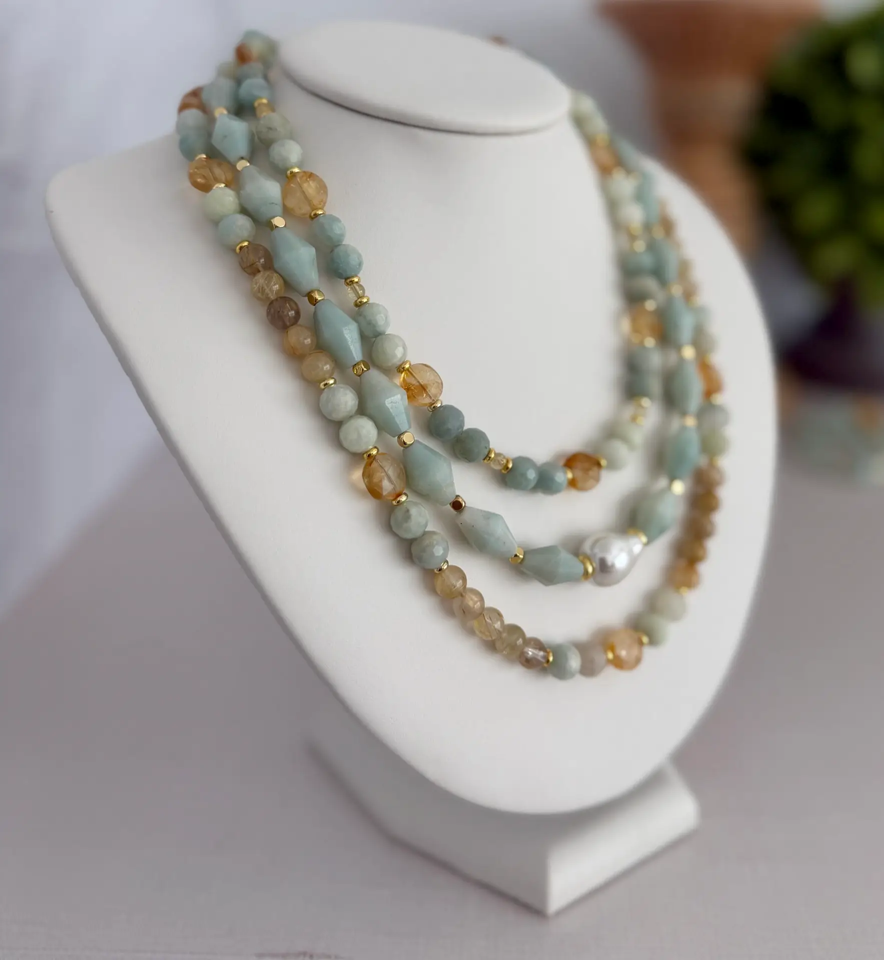 Burma Jade and Pearl Necklace - Image 6