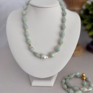 Burma Jade and Pearl Necklace