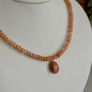 Just peachy and Pink Rose Quartz Necklace