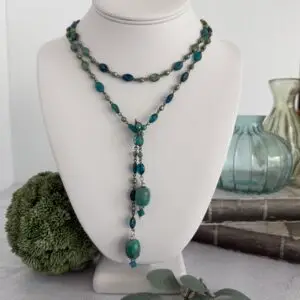 Boho Blue and Green Lariat