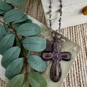 Rosary Chain and Enameled Cross Necklace