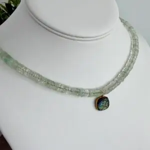Aquamarine and Labradorite Gemstone Necklace