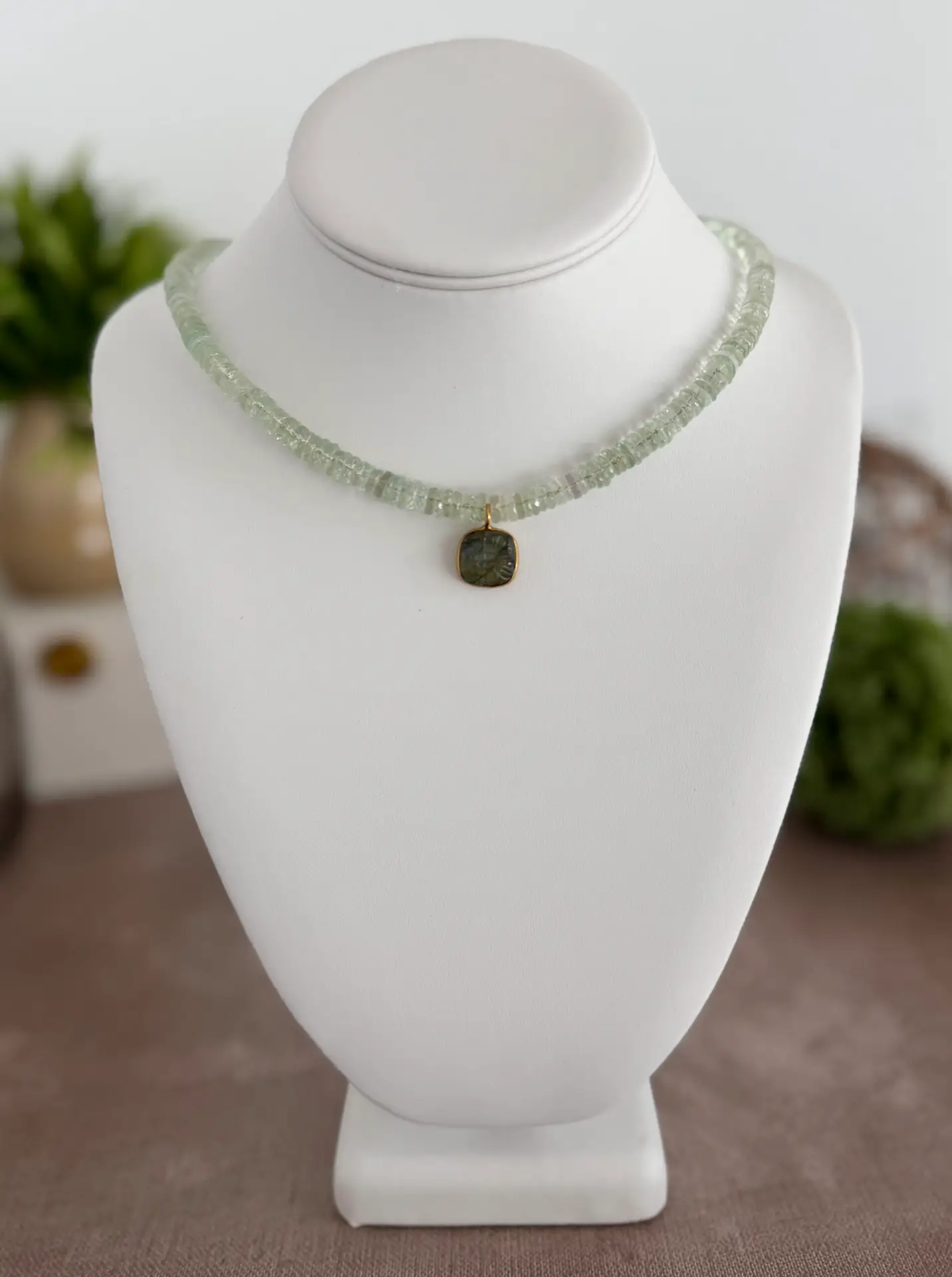 Aquamarine and Labradorite Gemstone Necklace - Image 2