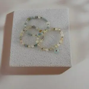 Aquamarine and Citrine Bracelet Stack
