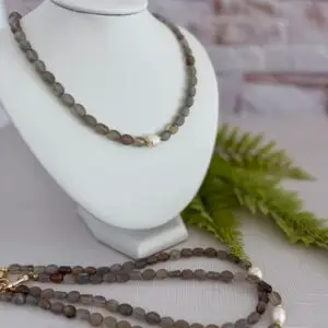 Smokey Quartz and Pearl Necklace